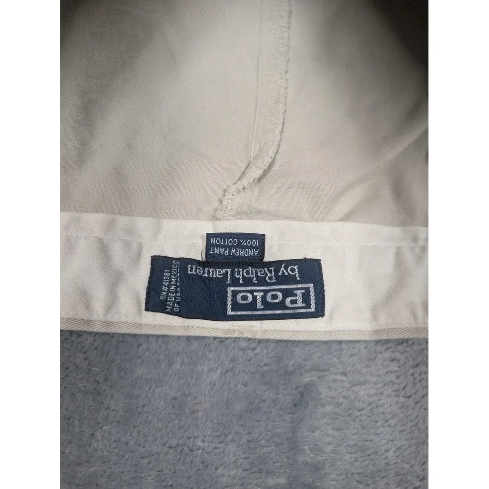 Polo Ralph Lauren Pants Mens 38x32 (35x31) Beige Andrew Pleated Chino Classic